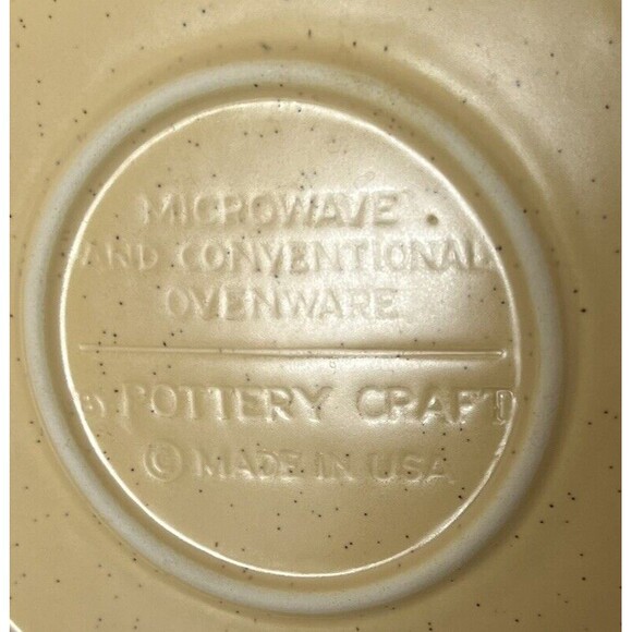 Vintage Treasure Craft Pottery 1970’s Butterfly 11” Round Baking Dish - Picture 4 of 7